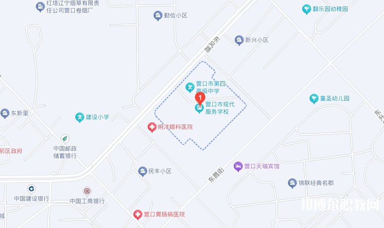 營口市現代服務學校地址，乘車路線
